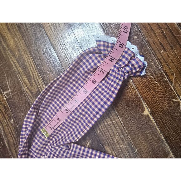 Vintage 70s Polly Flinders Hand Smocked Plaid Dress size 4 - Picture 5 of 12